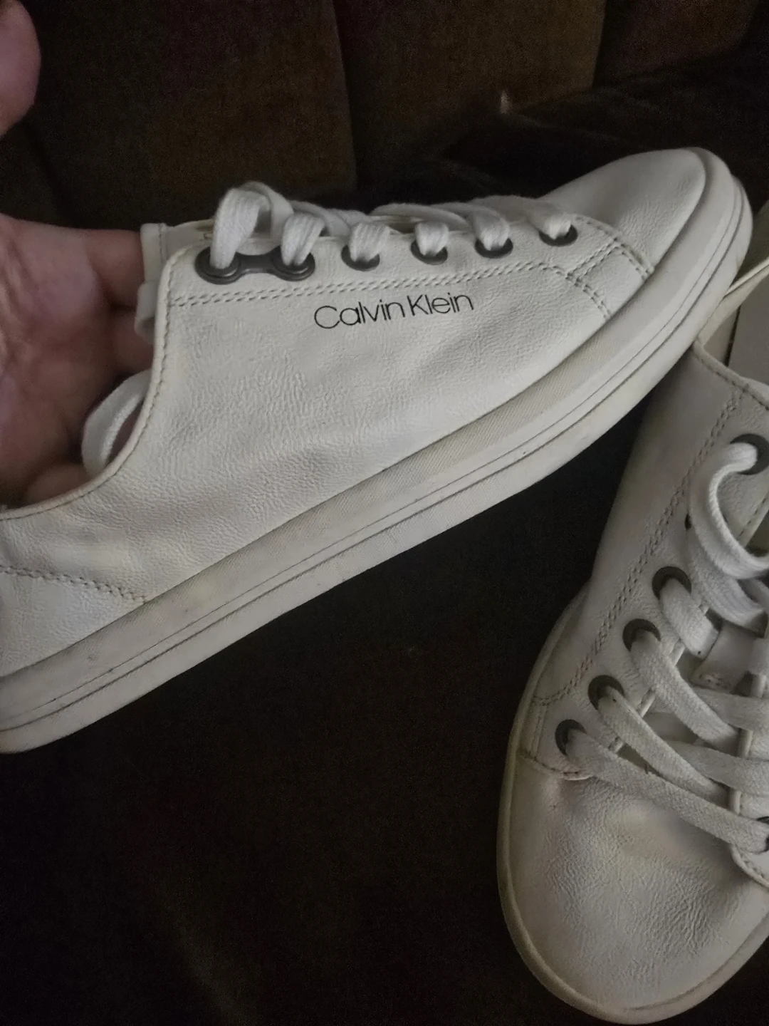 Calvin Klein White Leather Sneakers Size 10 - photo 4