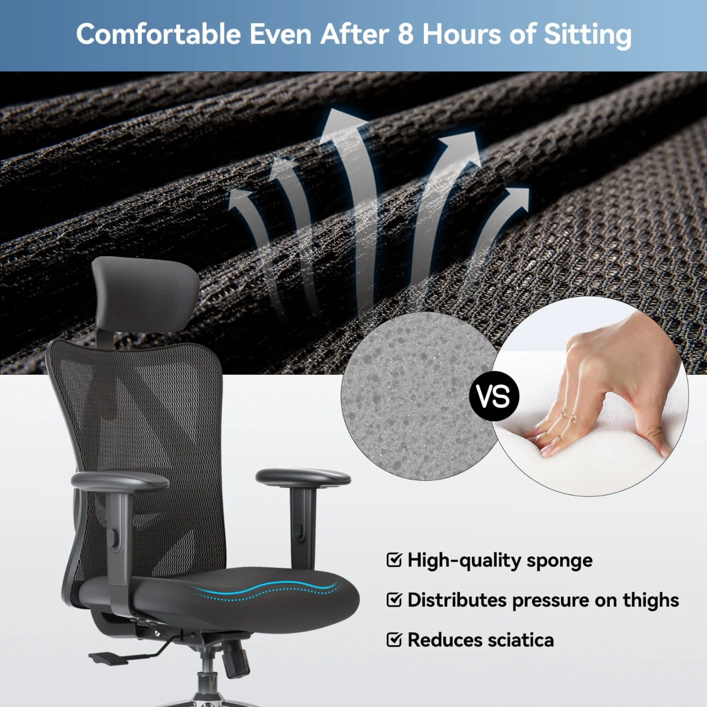 Computer Ergonomic Chair with Adjustable Lumbar Support - photo 3