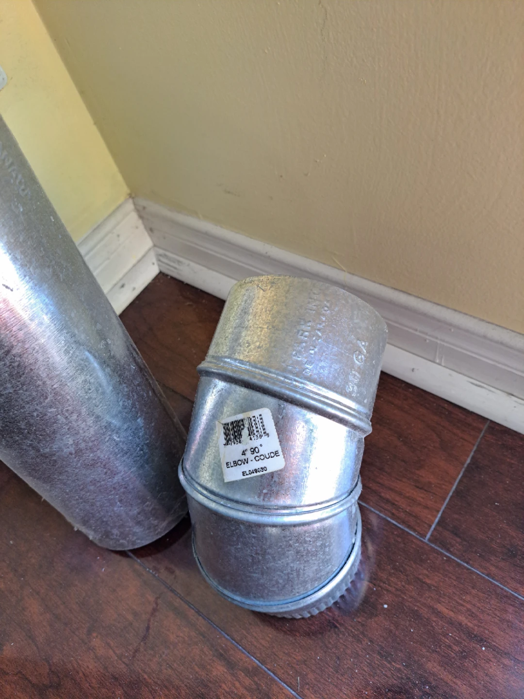 Galvanized Metal Dryer Vent Pipe & Elbow - photo 2