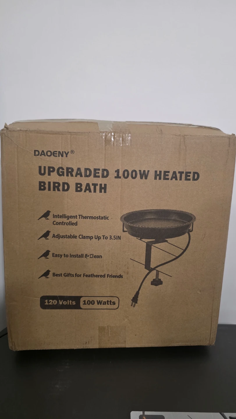 DAOENY Upgraded 100W Heated Bird Bath