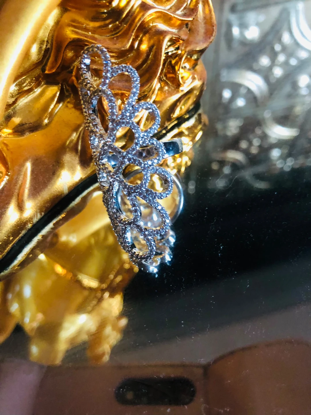 Statement Ring with Crystals - photo 4