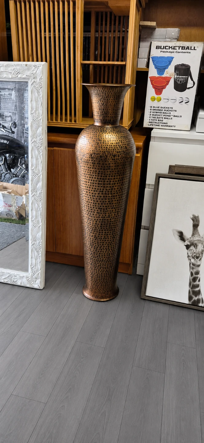 Tall Hammered Copper Vase - photo 4