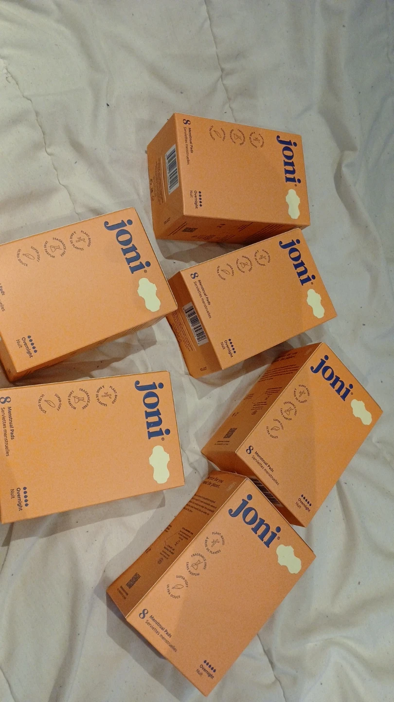 Joni Overnight Menstrual Pads - 8 count (6 boxes)