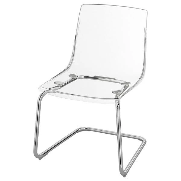 Clear Acrylic Dining Chair with Chrome Base