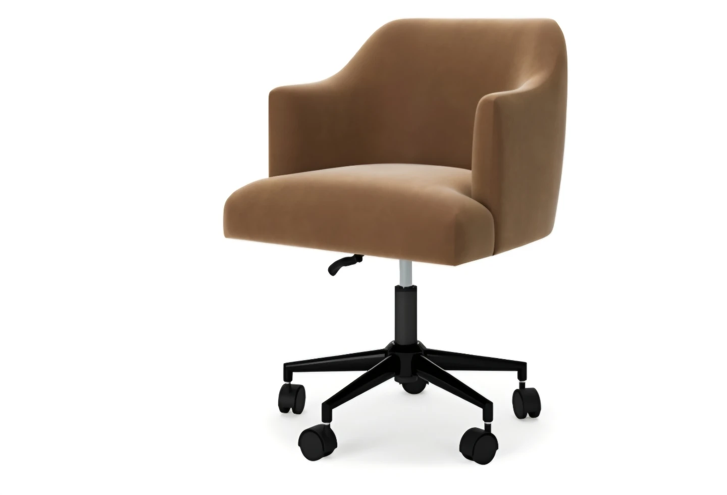 Wooden Desk and Tan Office Chair Set - photo 2