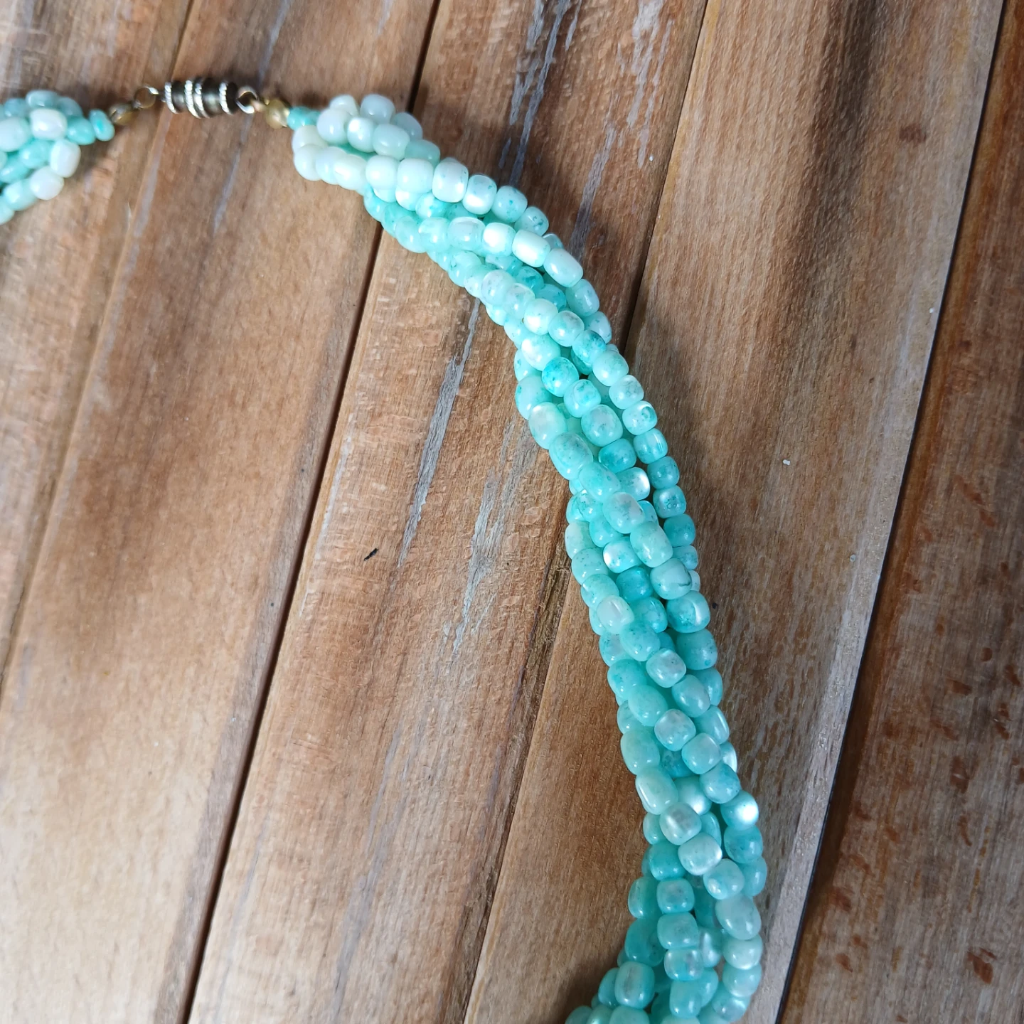 Twisted Amazonite Bead Necklace - photo 3