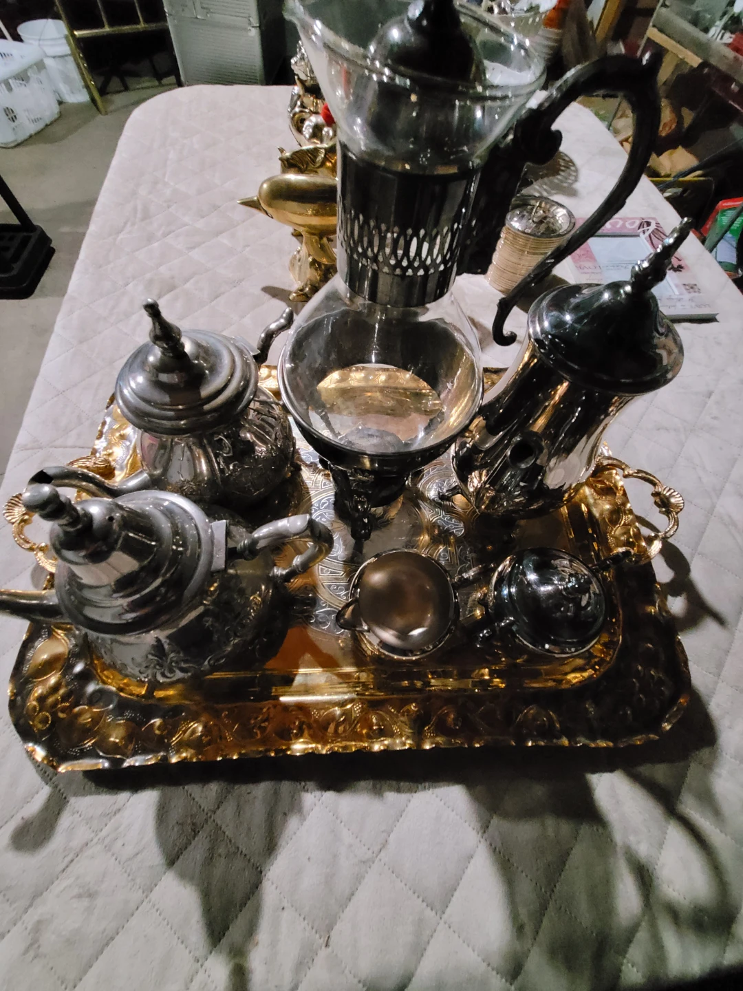 Ornate Tea Set with Tray