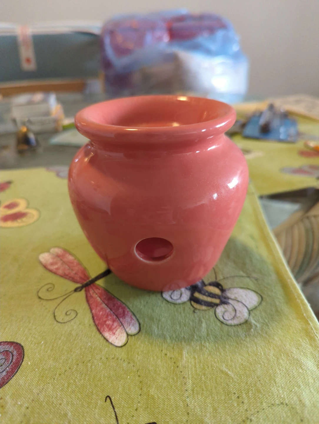 Peach-Coloured Ceramic Essential Oil  Burner/Wax Melt + bonus - photo 2