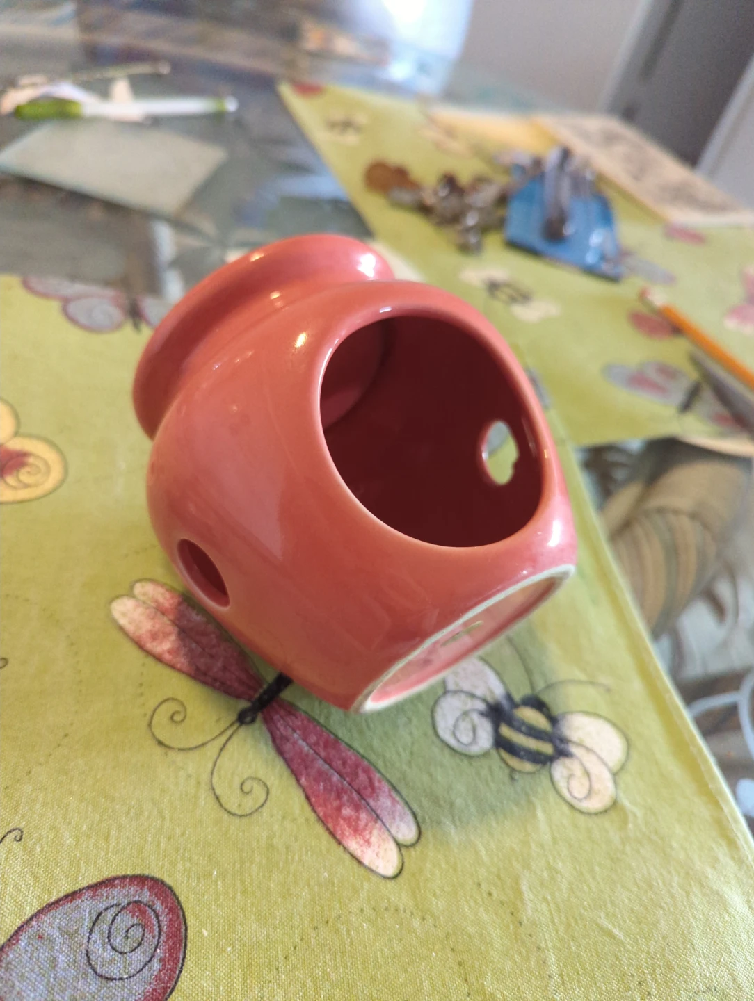 Peach-Coloured Ceramic Essential Oil  Burner/Wax Melt + bonus - photo 3