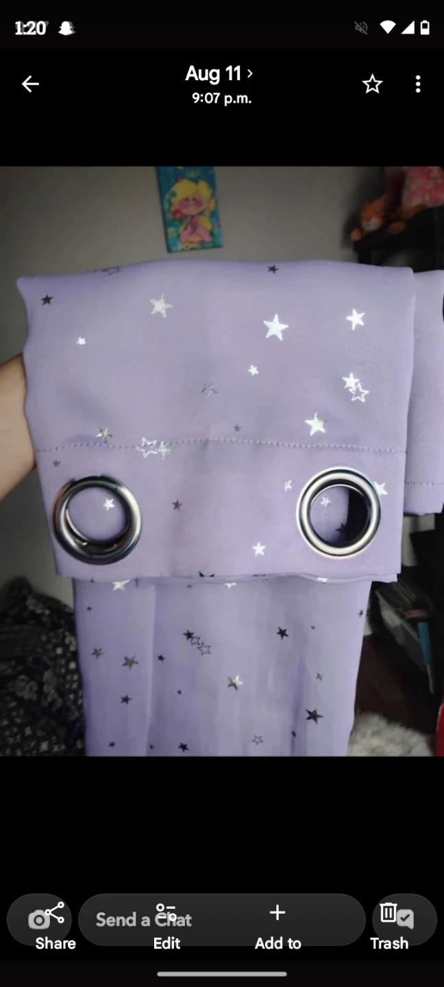 Light Purple Star Print Curtains - photo 2