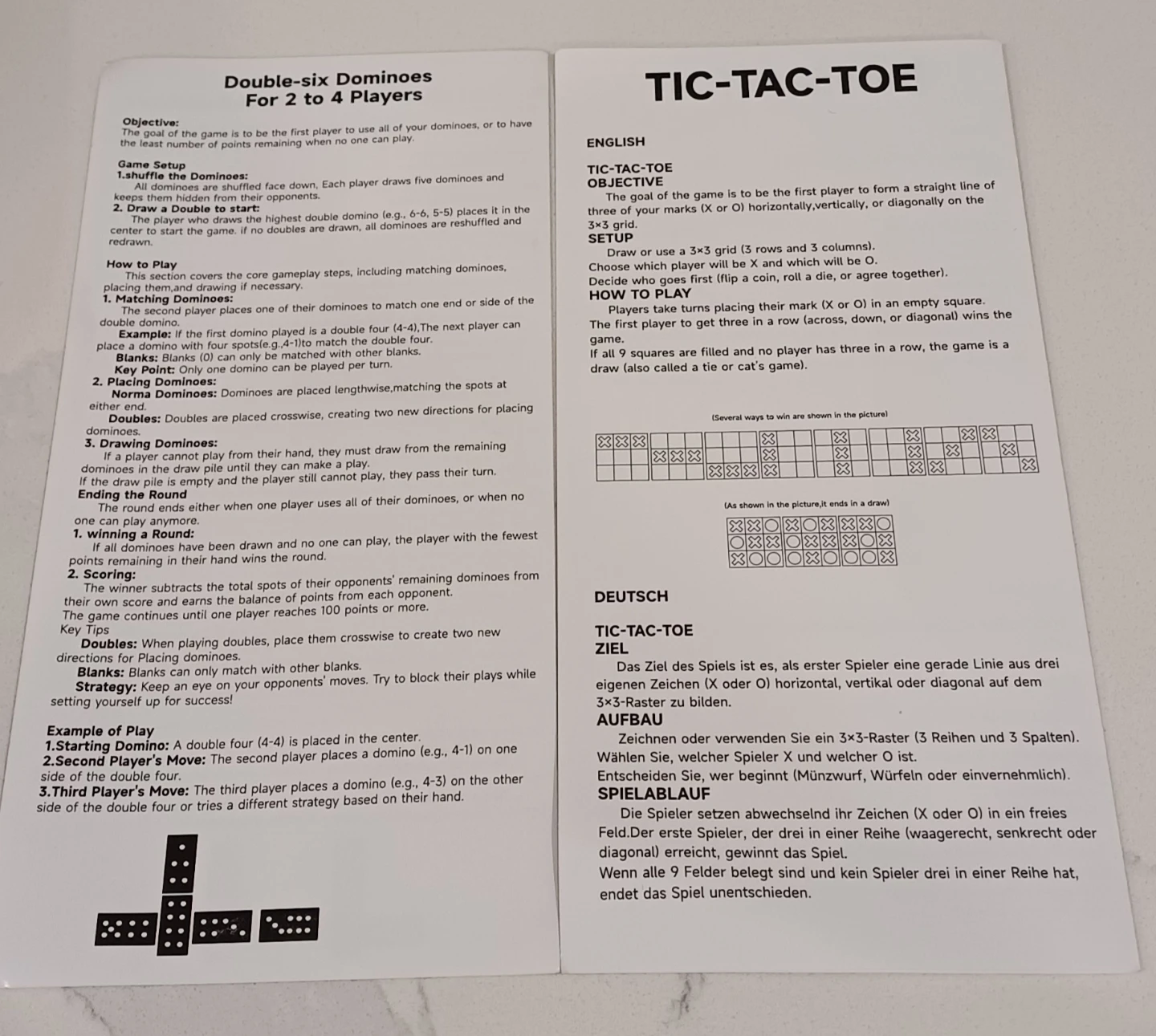 GINGHOWEN Game Combination Dominoes and Tic-Tac-Toe Set - photo 4
