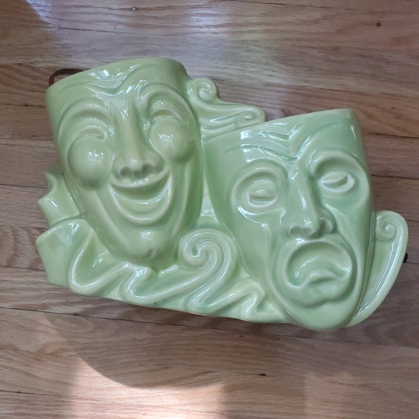Lamp Ceramic Comedy and Tragedy Masks Wall Hanging