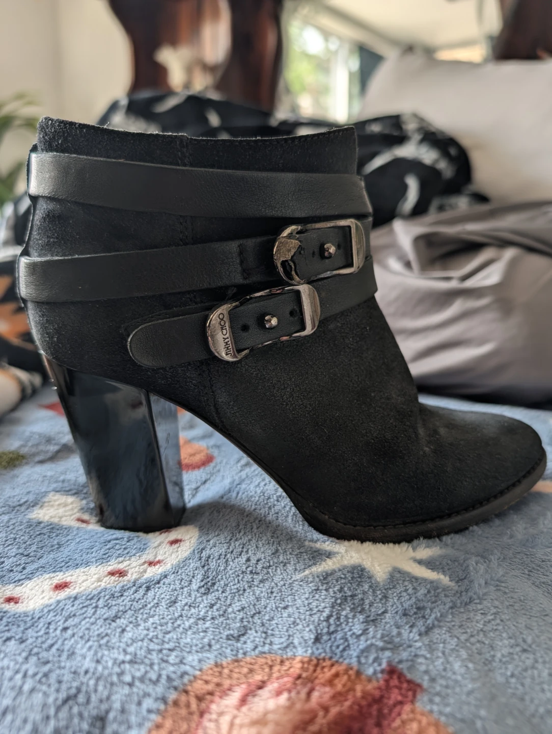 Jimmy Choo Black Suede Ankle Boots