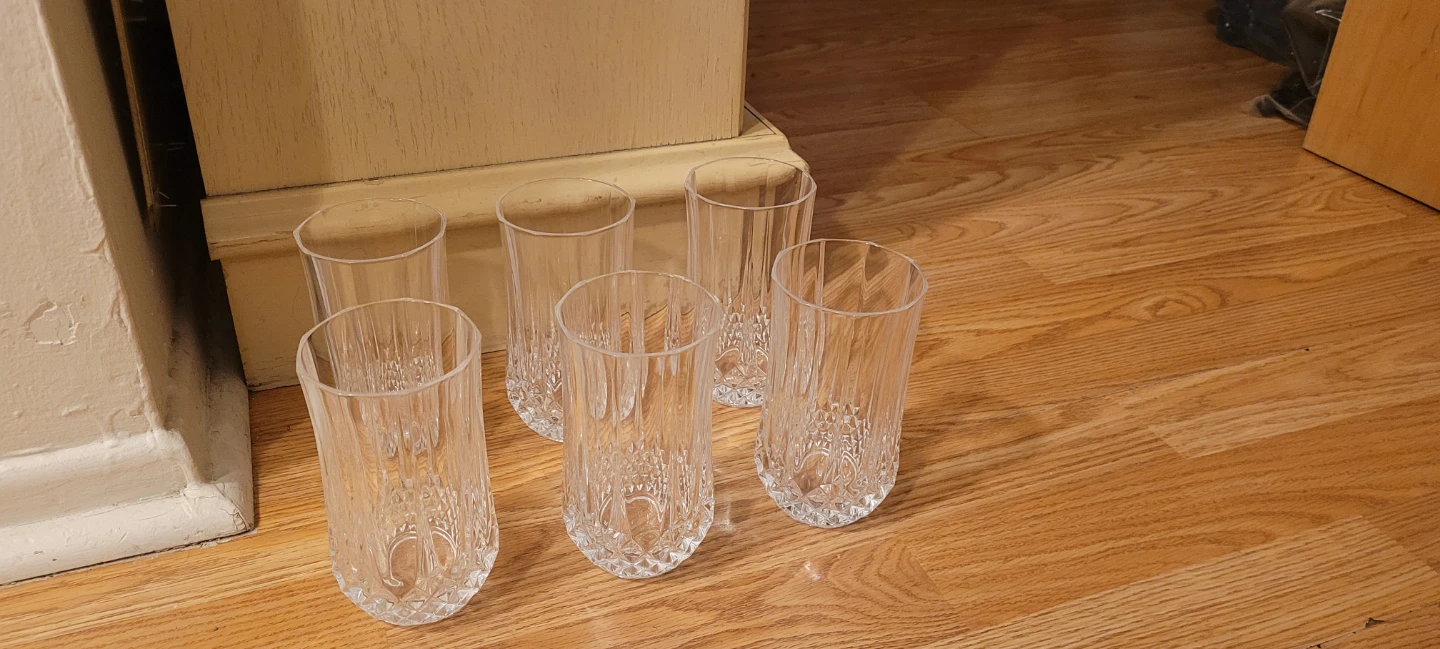 Set of 6 Crystal Tumbler Glasses