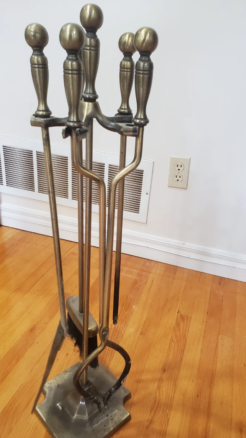 Brass Fireplace Tool Set - photo 3