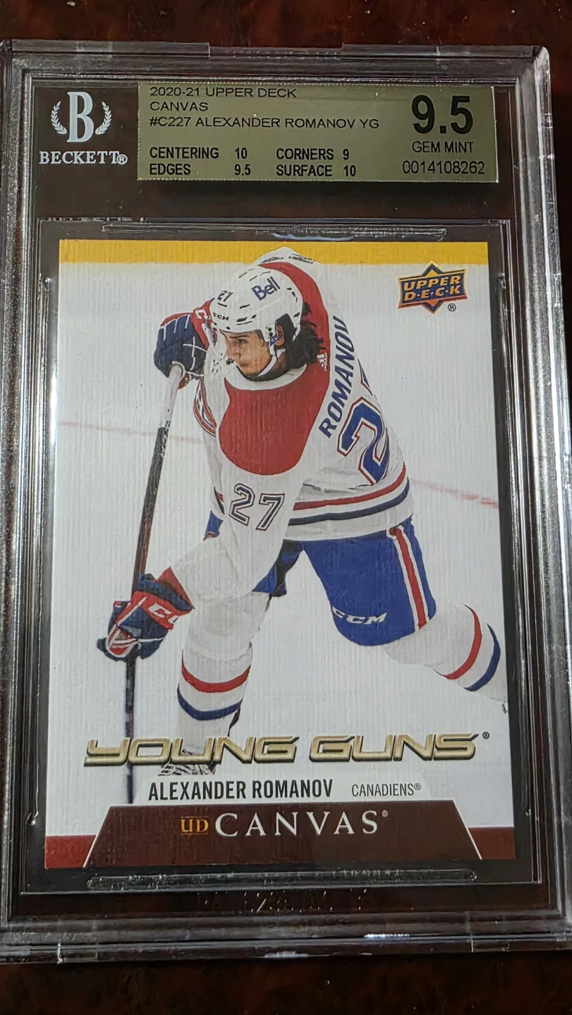 2020-21 Upper Deck Young Guns Alexander Romanov RC BGS 9.5