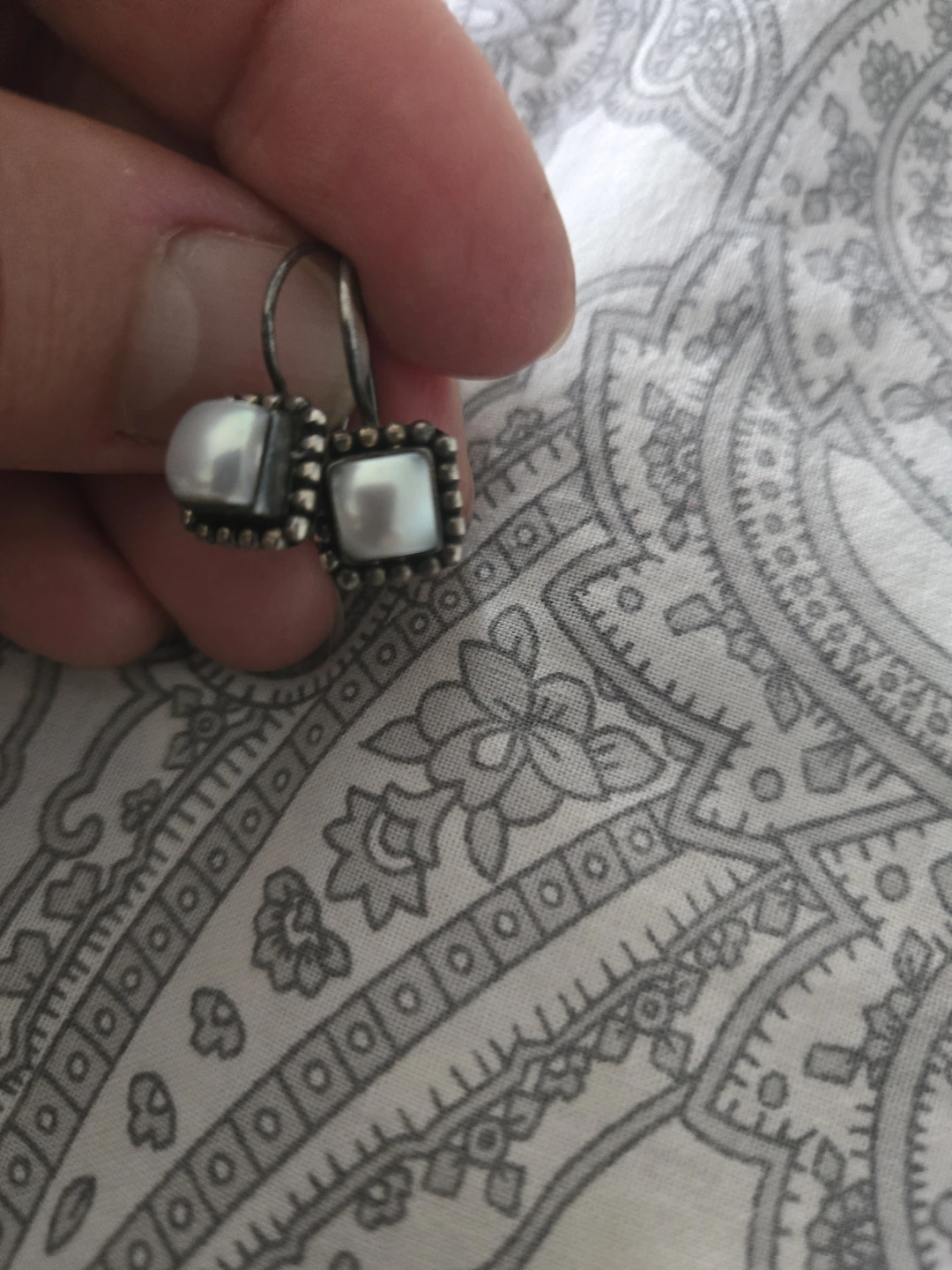 Silpada Sterling Silver Button Pearl Earrings