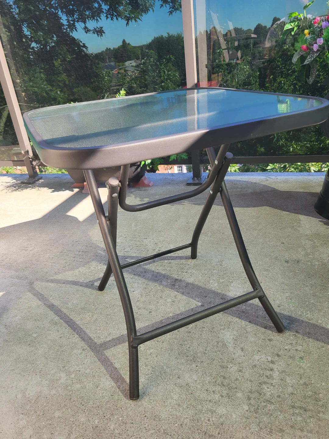 Glass Top Side Table - photo 2