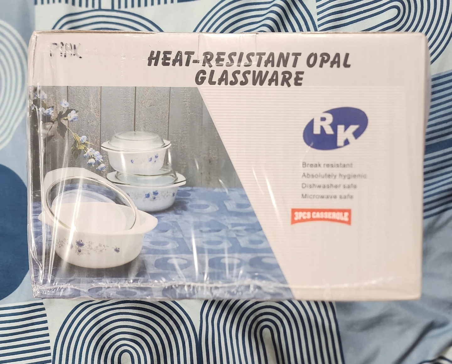 RK Heat-Resistant Opal Glassware Casserole Set