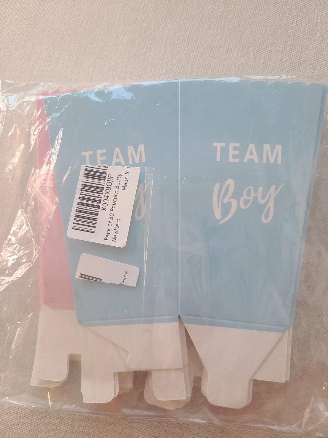Gender Reveal Popcorn Boxes - Team Boy & Team Girl #free