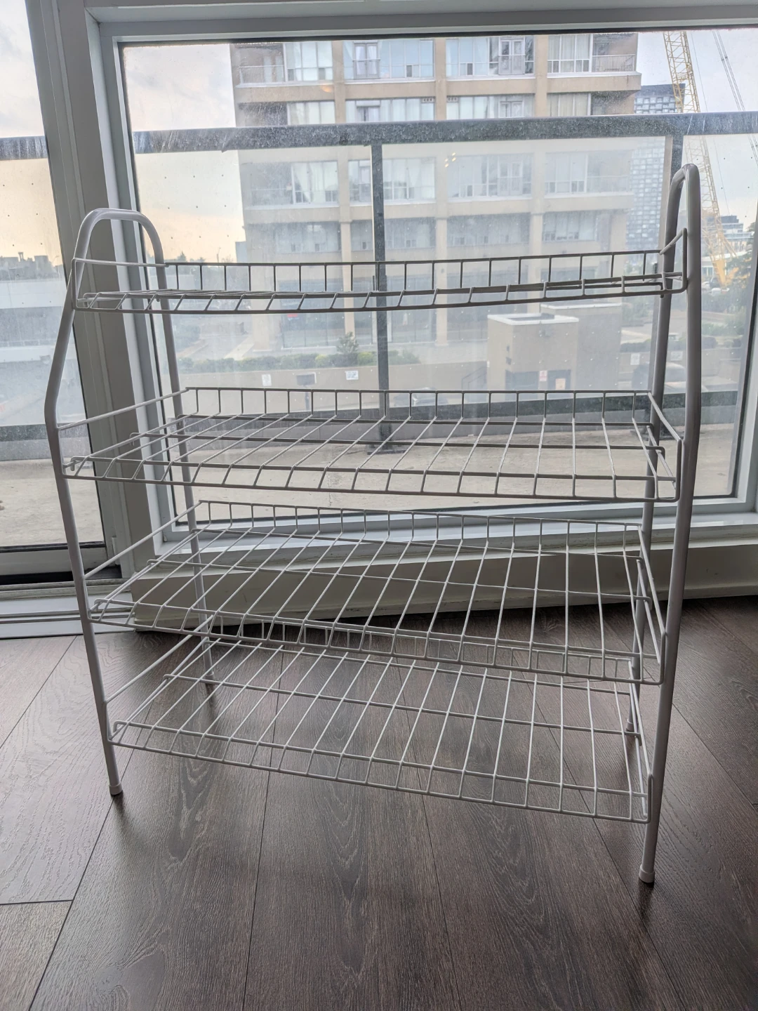 4-Tier White Metal Wire Shoe Rack