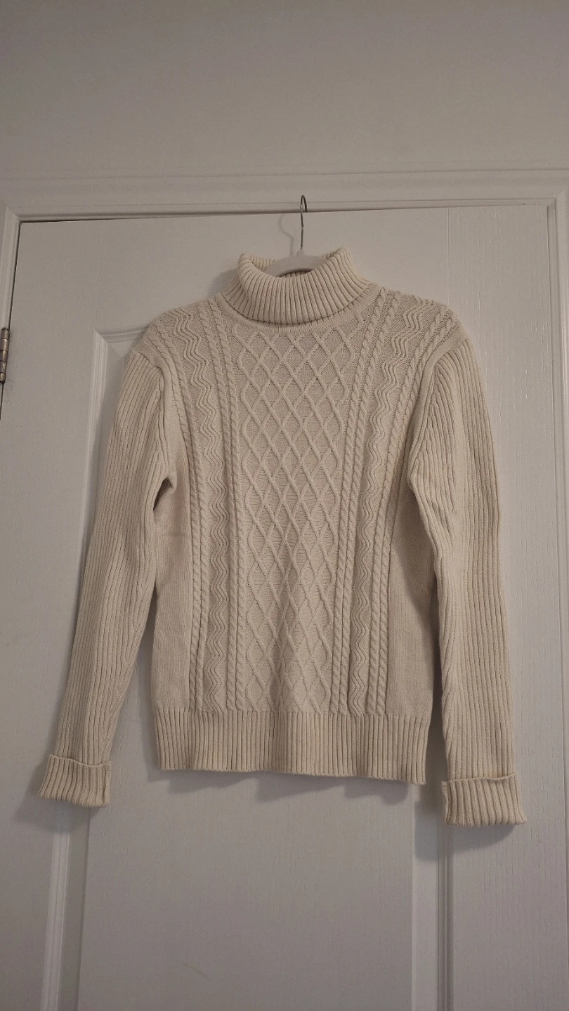 Cream Turtleneck Sweater