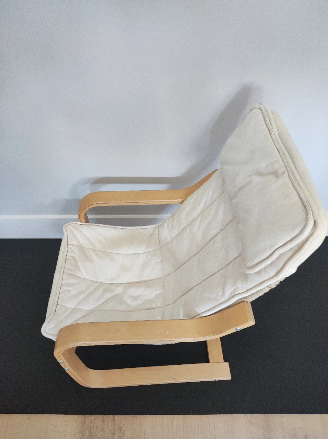Cream Lounge Chair for Kids with Wooden Frame - photo 3