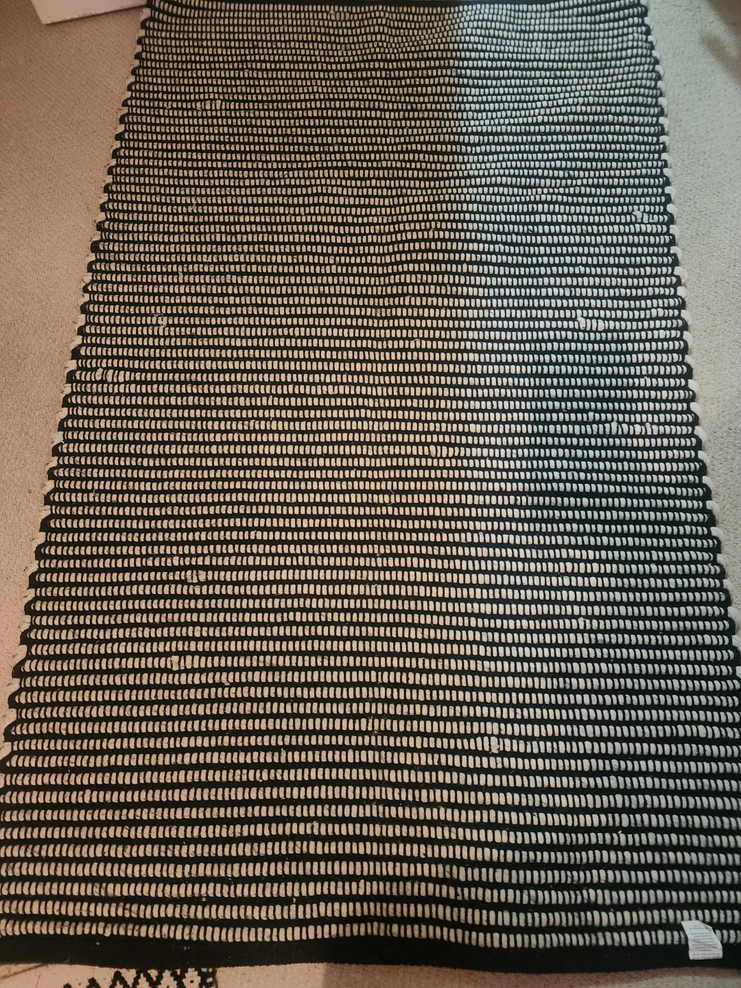 Black and White Striped Area Rug