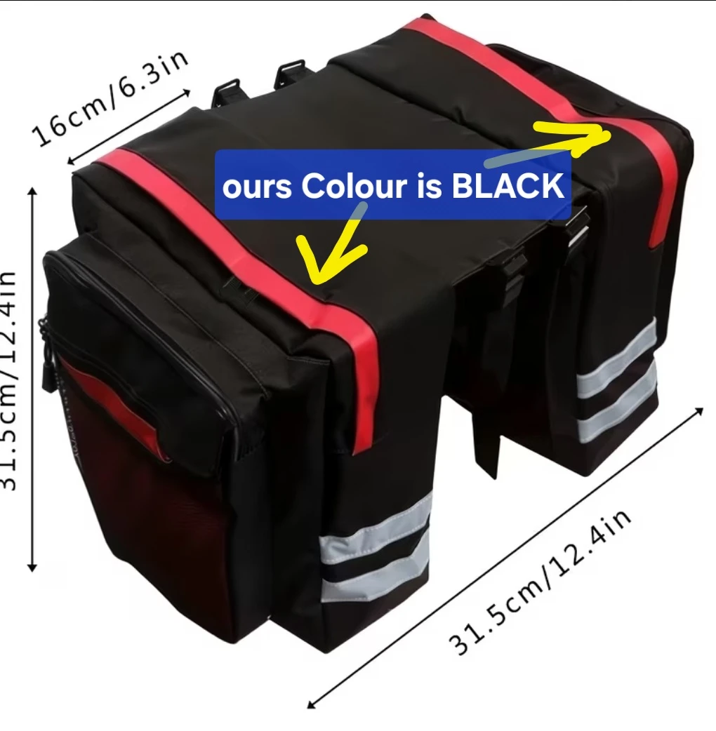 saddle bag rear bag tail rack bag bicycle ebike - photo 3