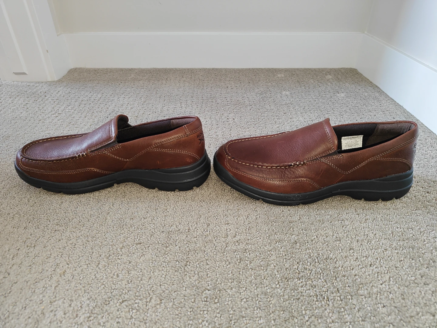 NEW Mens Rockport Slip On Brown Leather Loafers Casual Shoes 7.5 - photo 4
