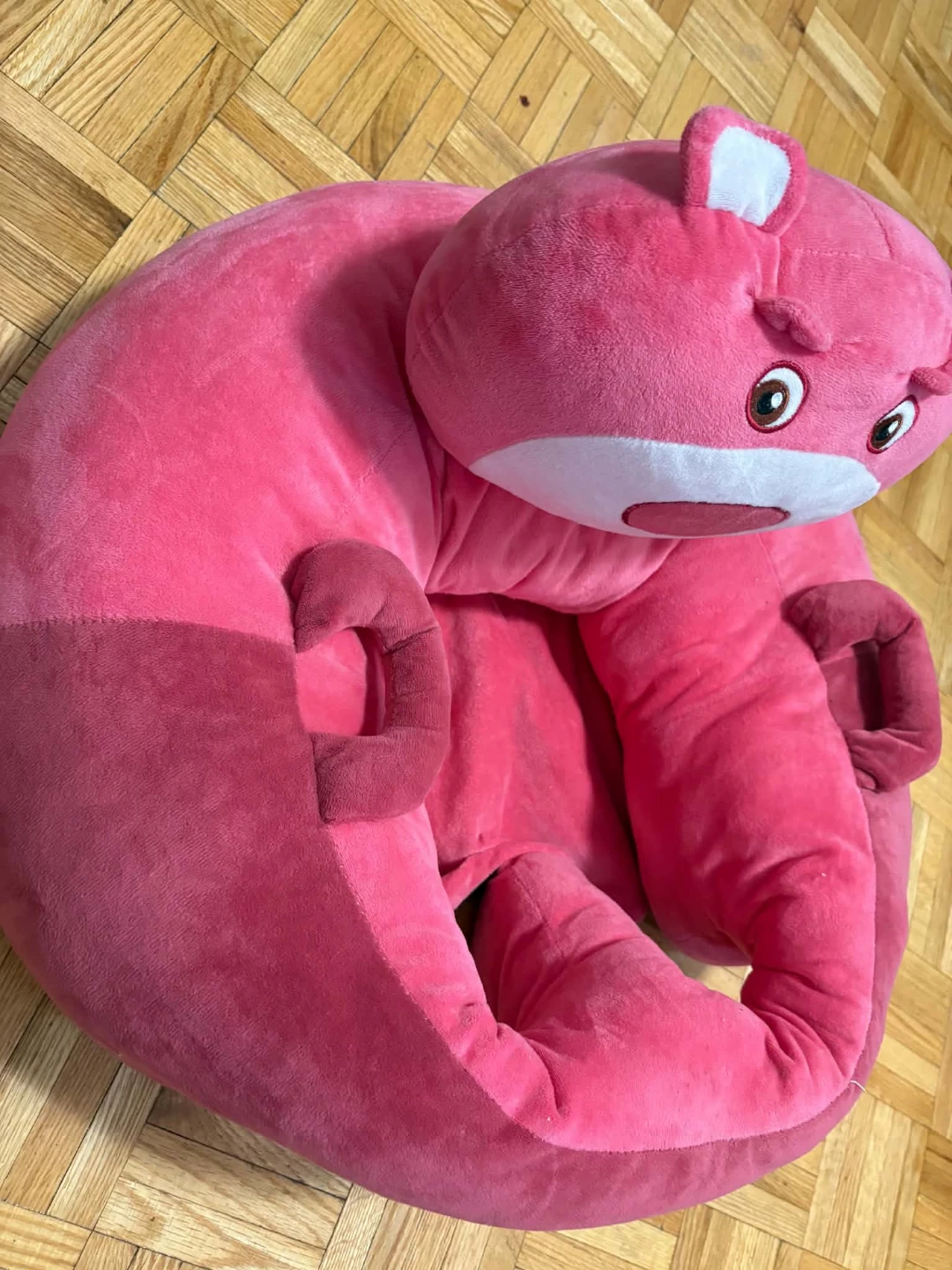 Pink Bear Plush Baby Seat