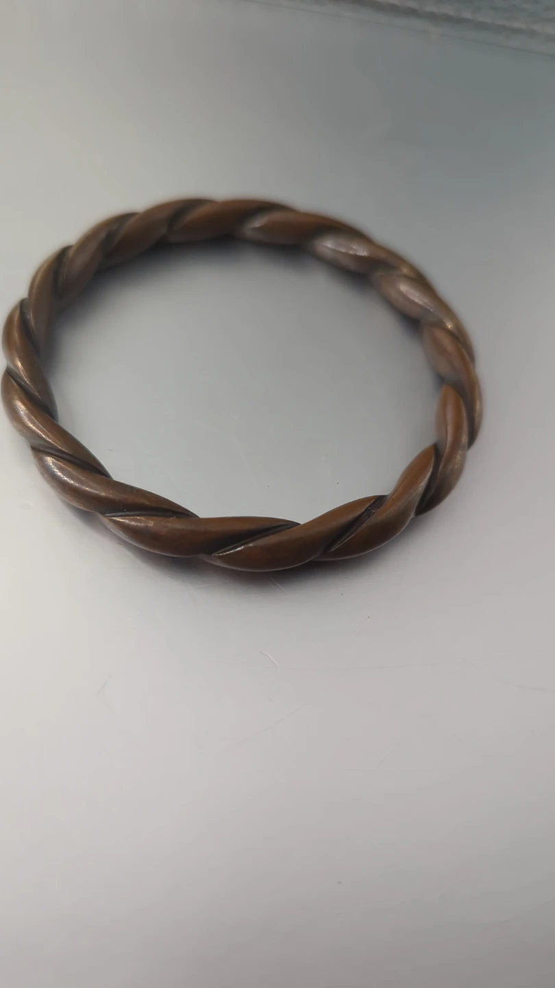 Hollow copper twisted bangle - photo 2