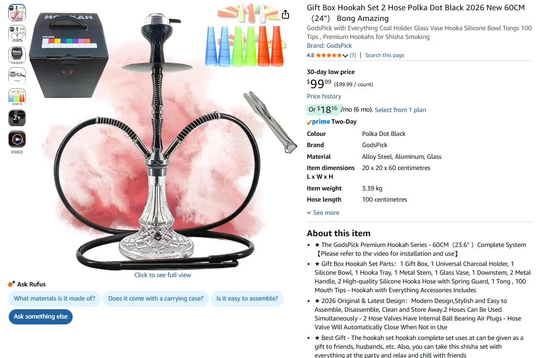 GodsPick Shisha Hookah 60CM - photo 2