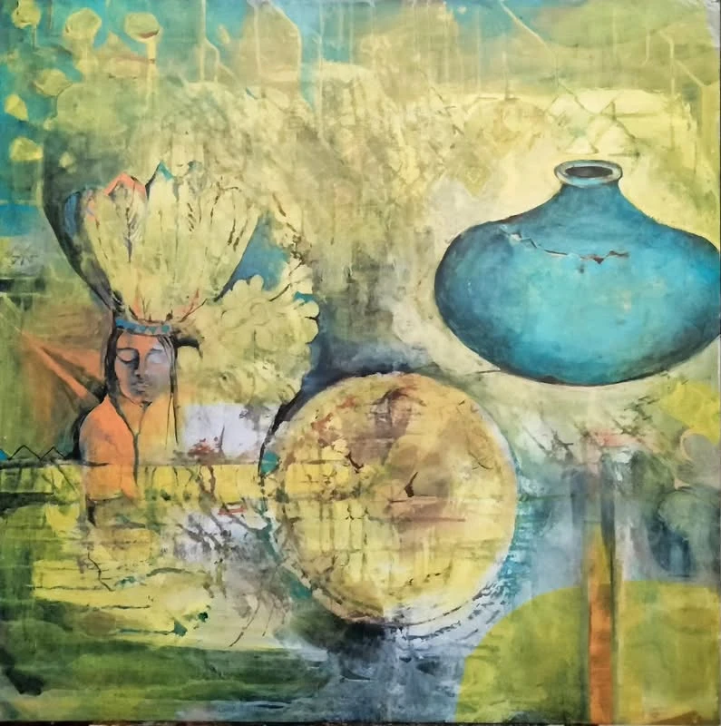 Abstract Native American and Pot Wall Art