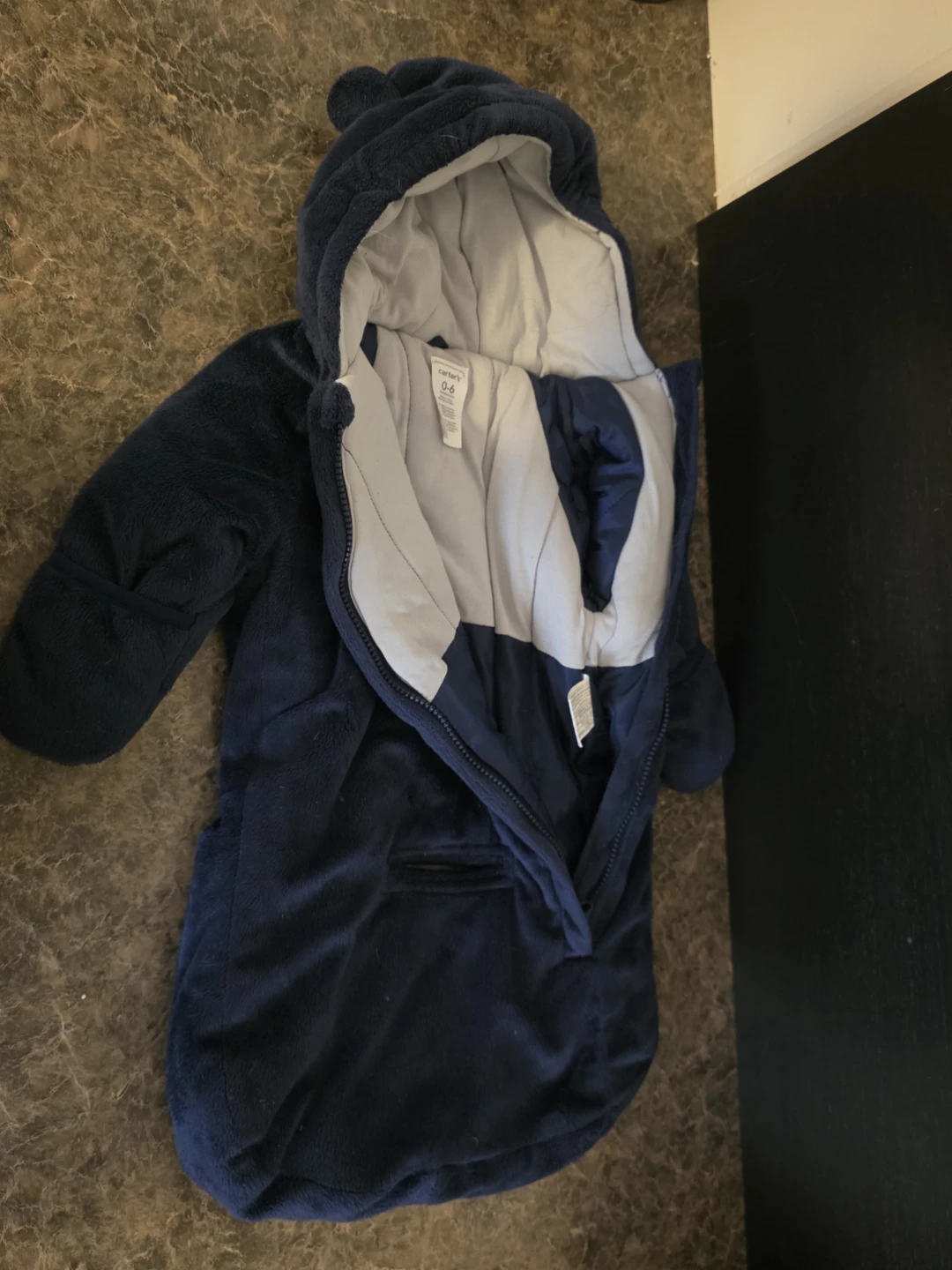 Carter's Baby Bunting Snowsuit Navy Blue - photo 3
