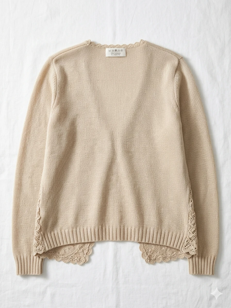 LOUIDA Fashion Beige Crochet Cardigan - photo 2