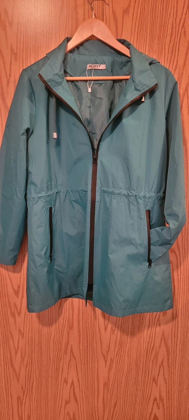 GUANYY Women's Turquoise Blue Rain Jacket
