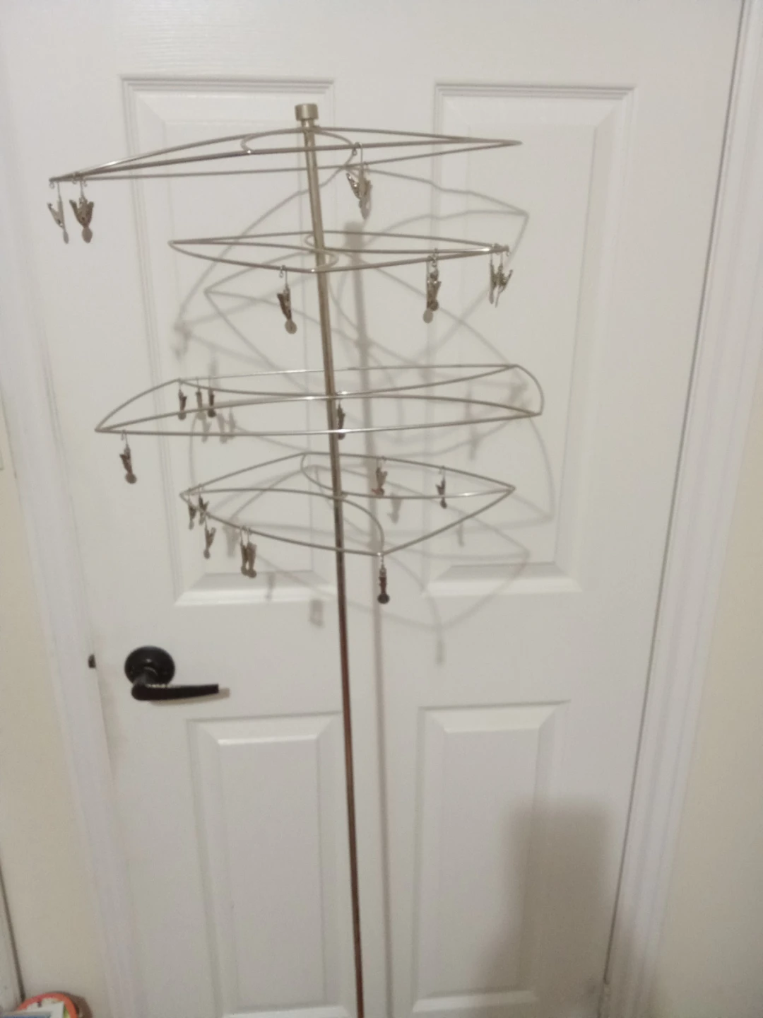 Silver metal photo and card display tree