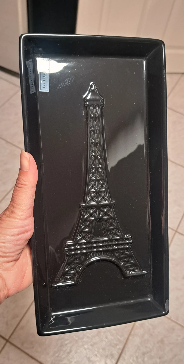 Eiffel Tower Black Embossed Tray