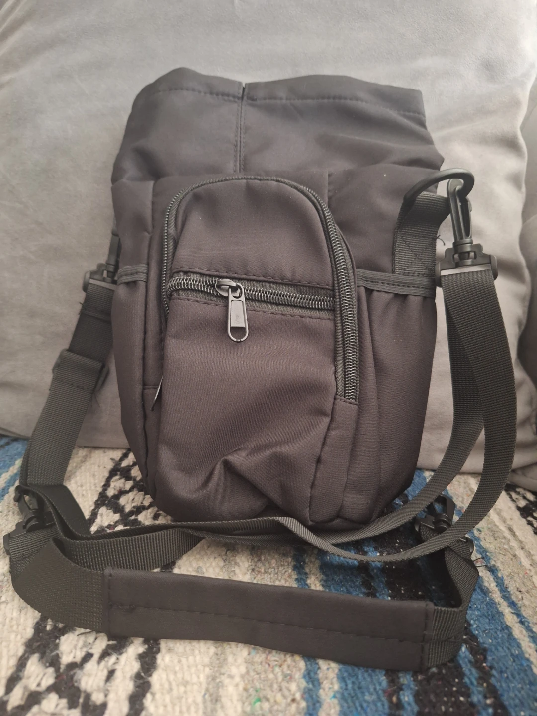 Black Crossbody Bag with Zipper Pocket - photo 3