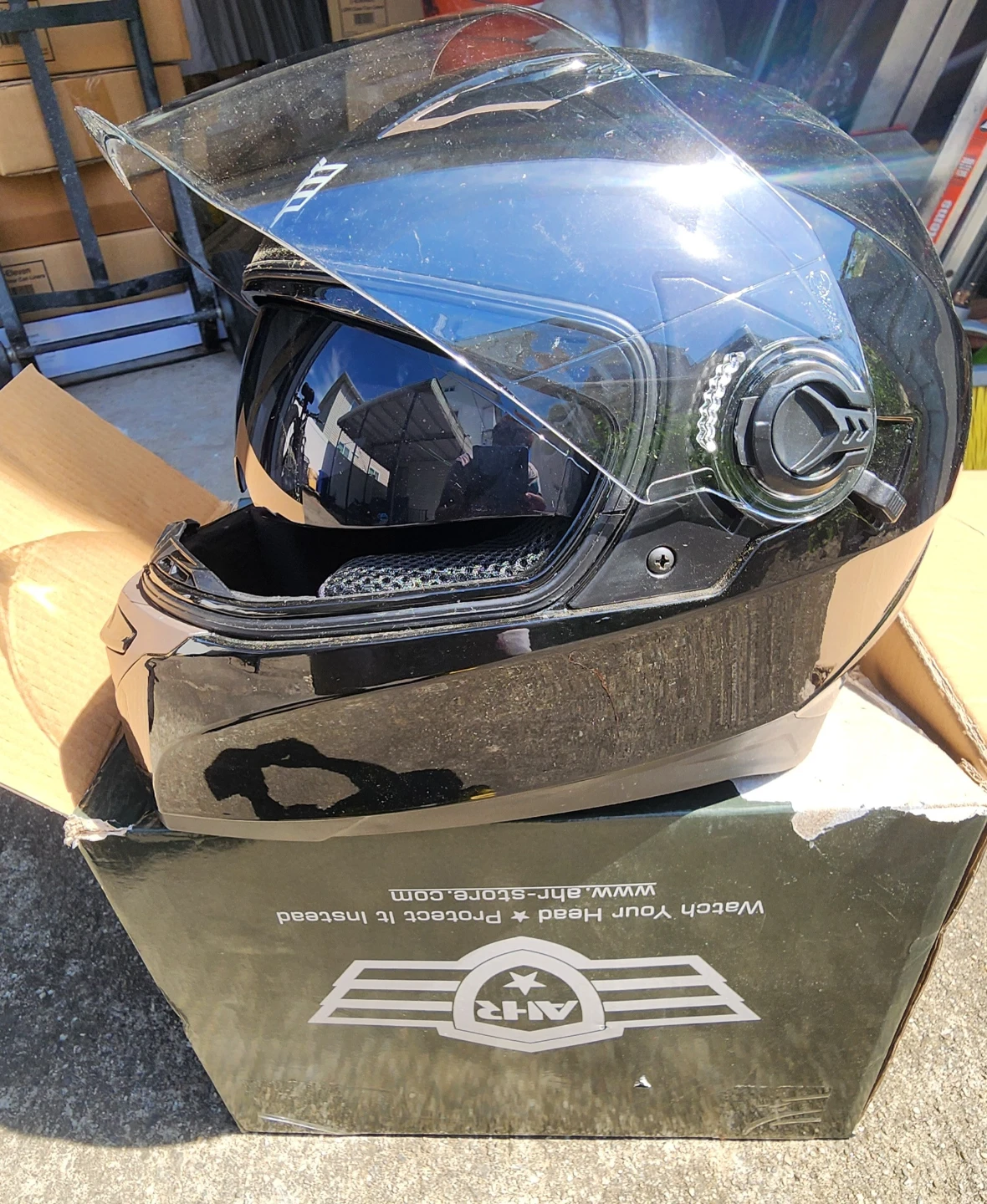 AHR Motorcycle Helmet with Dual Visor - photo 2