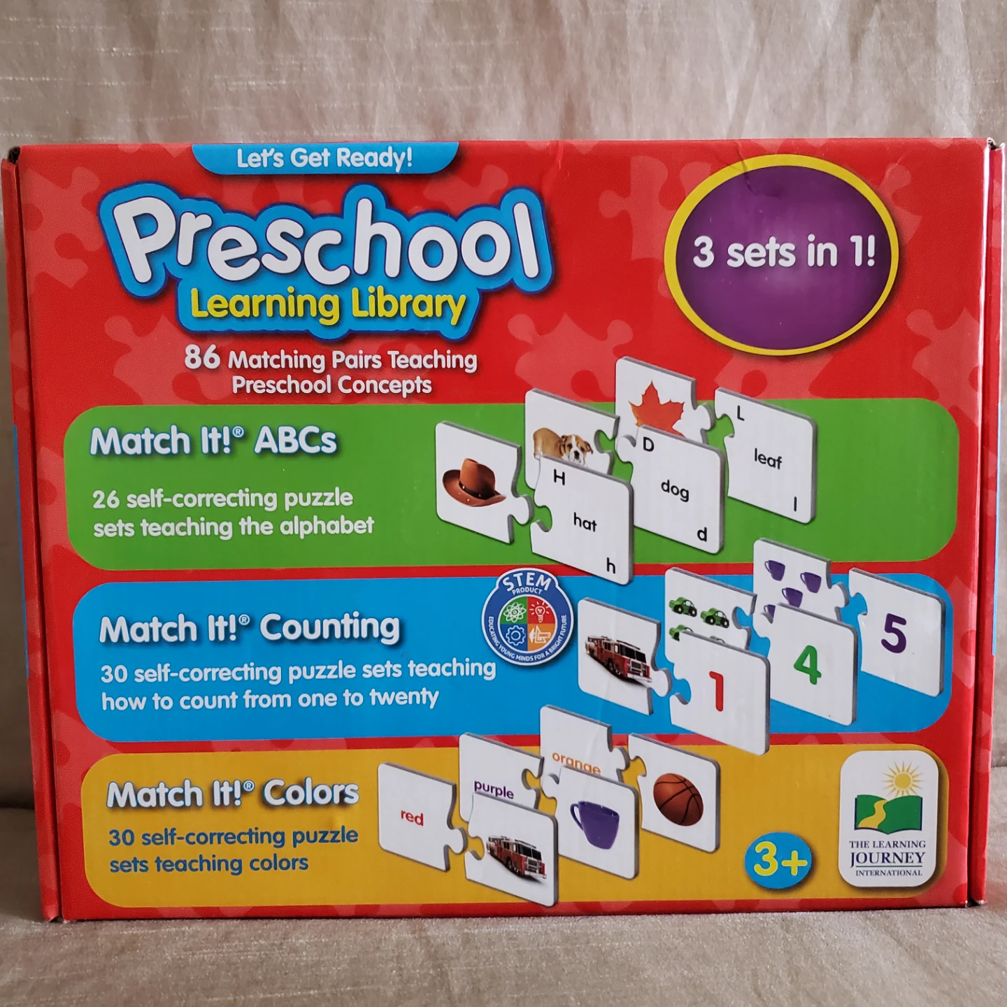 NEW 3in1 Preschool Learning Library Puzzle Pairs