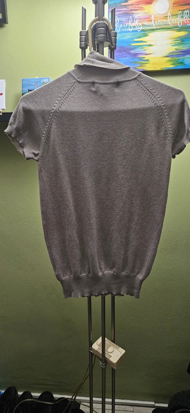 ZARA Short Sleeve Turtleneck Sweater, Size Medium, Taupe - photo 2