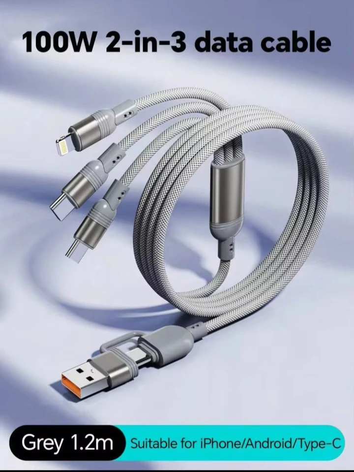 100W 2-in-3 Fast Charging Data Cable - photo 3