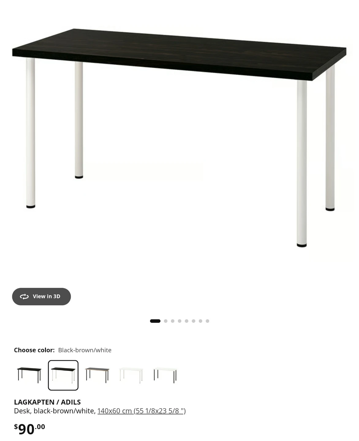 IKEA LAGKAPTEN / ADILS Desk - Grey/white, 140x60 cm