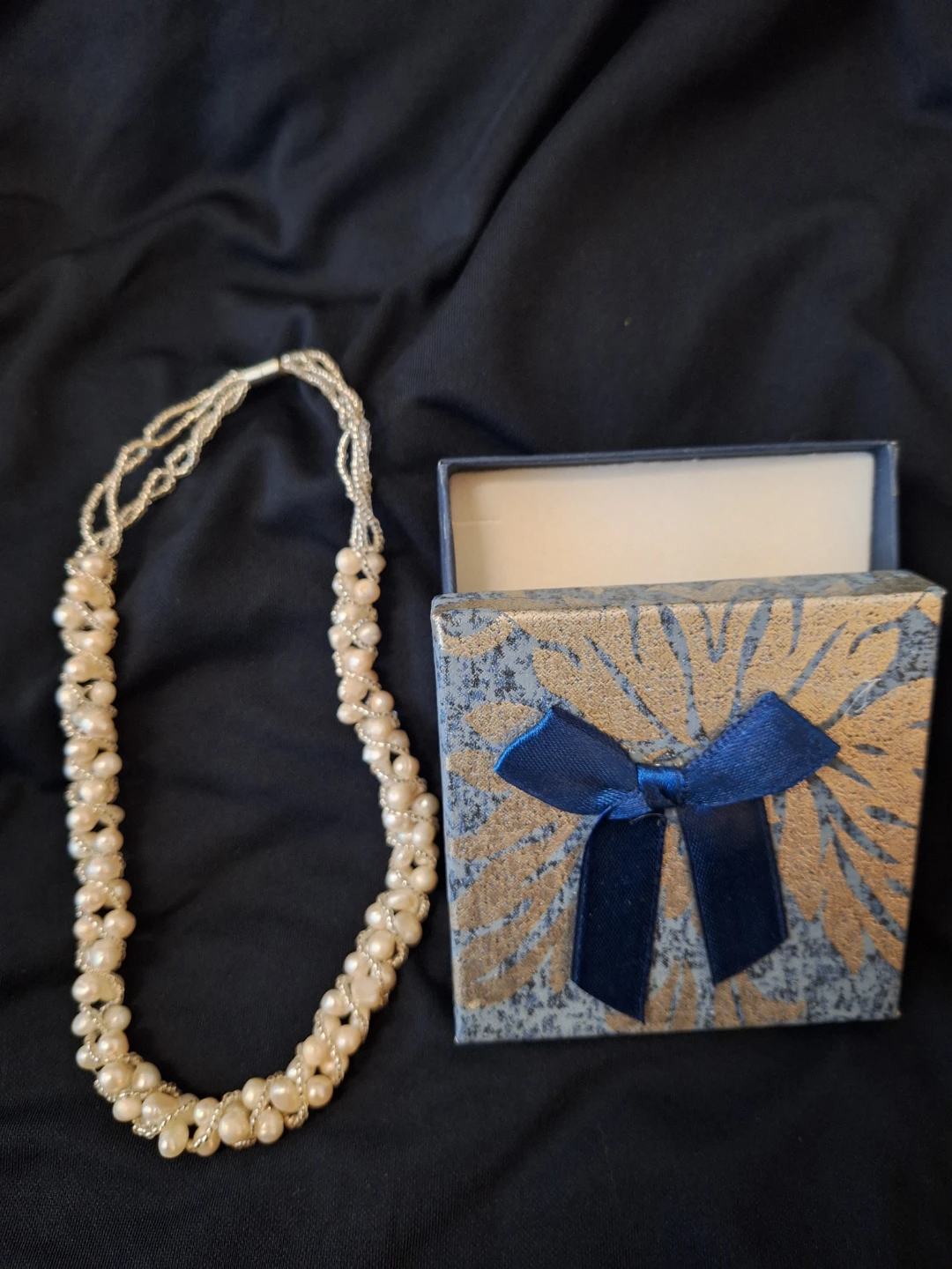 Fresh water Pearl and Bead 17" Necklace with Gift Box