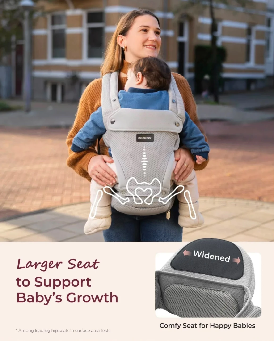 MOMCOZY 2-IN-1 Ergonomic Hip Seat Baby Carrier - photo 3