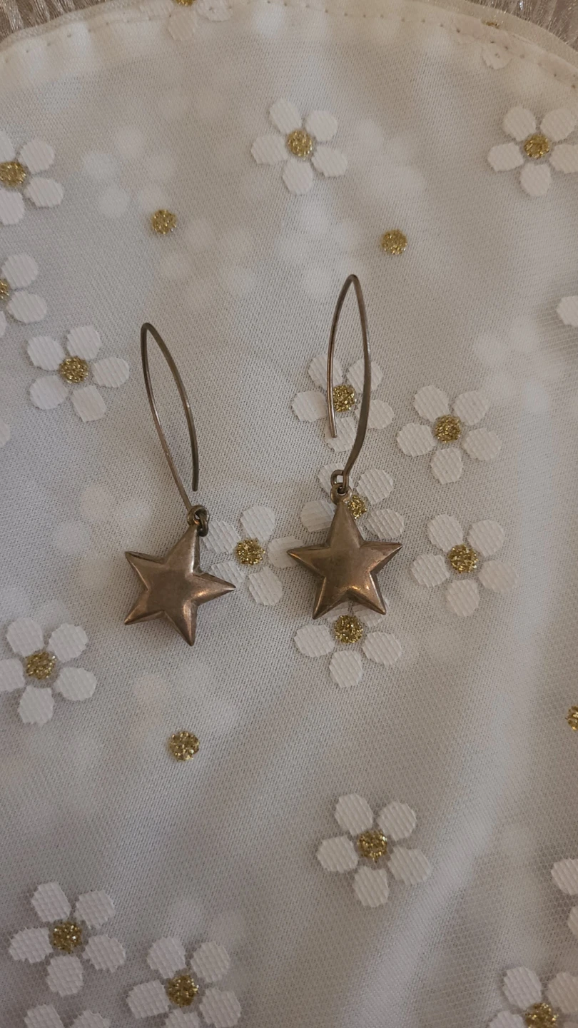 Sterling Silver Star Dangle Earrings
