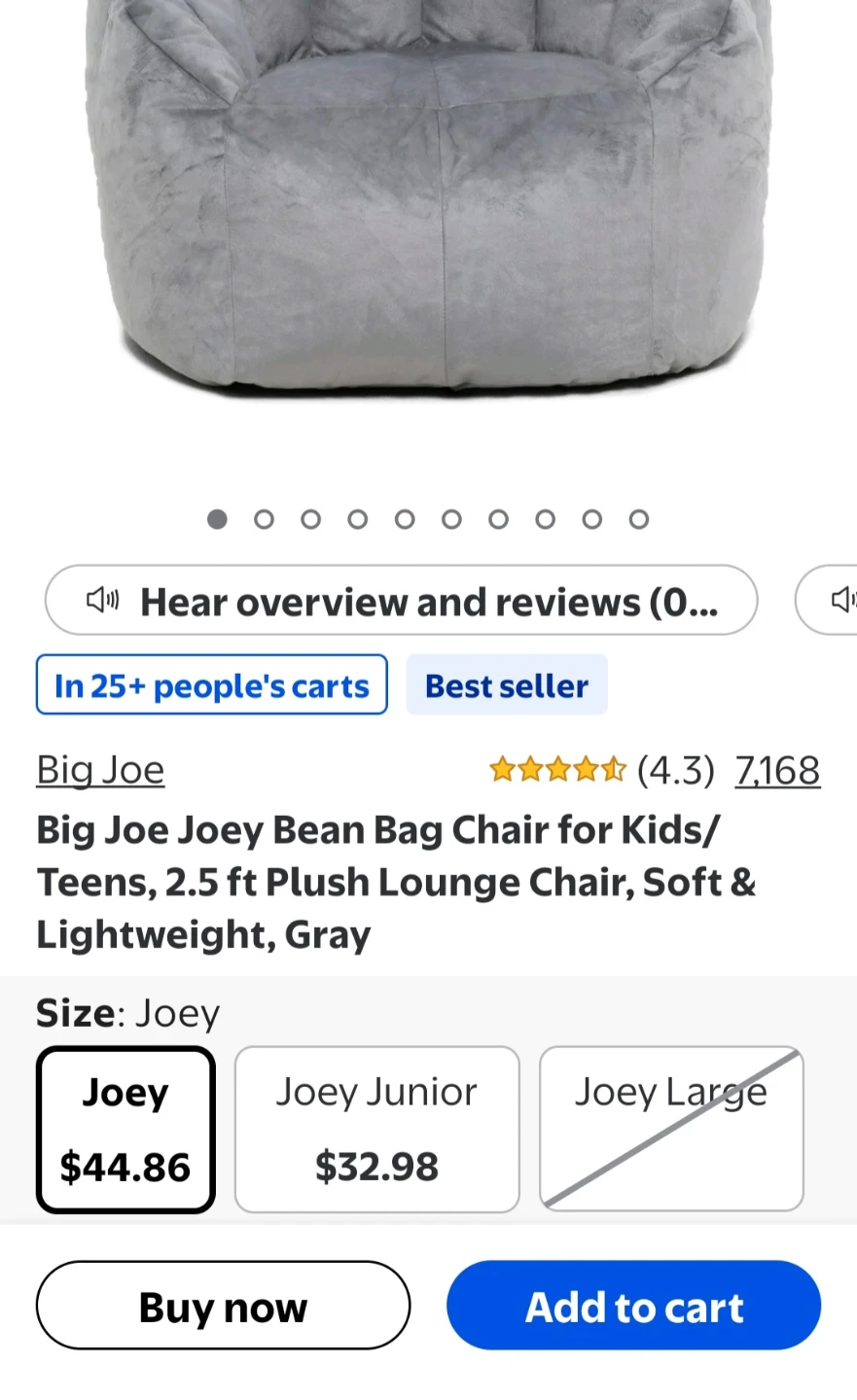 Big Joe Joey Bean Bag Chair - Gray - photo 3