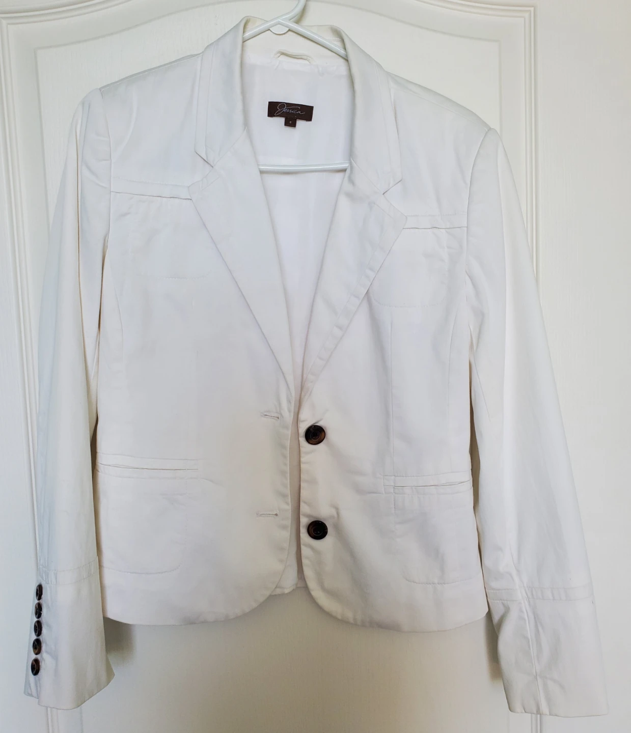 White Jessica Simpson Cotton Blazer - Size S